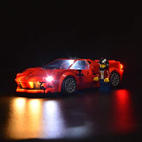 Kyglaring Luces para Lego 76895 Speed ​​Champions Ferrari F8 Tributo Light Building Blocks Ladrillos para Lego 76895 Ferrari F8 Tributo Building Kit (Modelo 76895 NO Incluido)