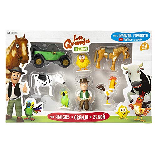 La Granja de Zenón - Pack Amigos La Granja de Zenón (LU82500) + Granja de Zenón - Peluche Musical Gallo Bartolito (Bandai 80011)