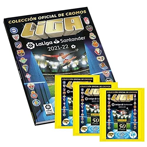 La Liga Super Álbum 2021 - 2022 con 6 cromos y Revista Jugón Número 173 Santander 2021-2022