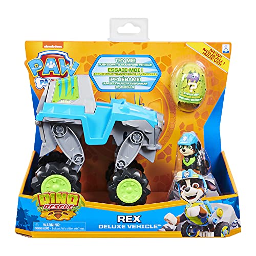 La Pata Patrol 6059329 - Kit de vehículo con figura de Rex y 1 figura de dinosaurio de la Patrulla Canina