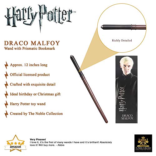 La varita de PVC Draco Malfoy de Noble Collection y el marcador prismático