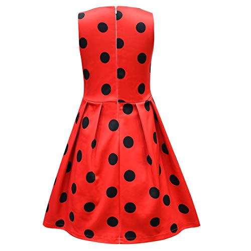 Lady-Bug - Vestidos de princesa para niñas, sin mangas, disfraz para niños, Halloween, fiesta de cumpleaños