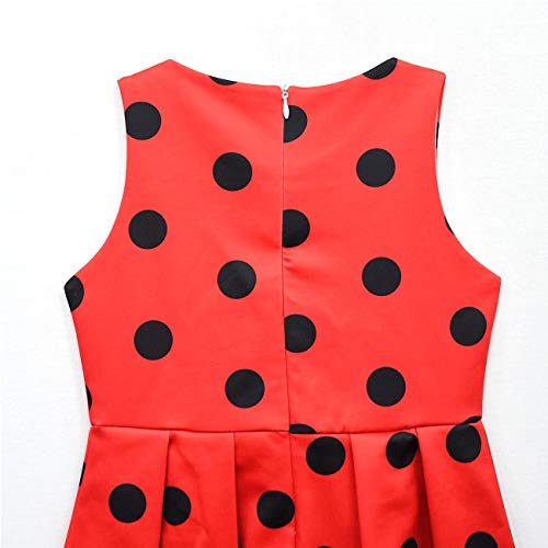 Lady-Bug - Vestidos de princesa para niñas, sin mangas, disfraz para niños, Halloween, fiesta de cumpleaños