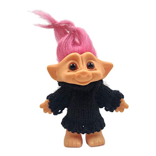 lahomia Muñeca de Trolls con Pelo y Ropa, Juguetes de Trolls para Fiestas, Juguetes de Figuras de acción para niños - Pelo Rosa