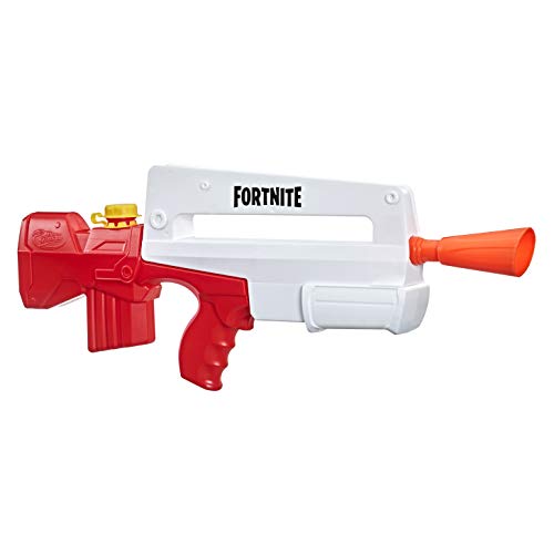 Lanzador de Agua Nerf Super Soaker Fortnite Burst AR. Lanzamiento por Bombeo, Juegos de Verano para niños, Adolescentes y Adultos