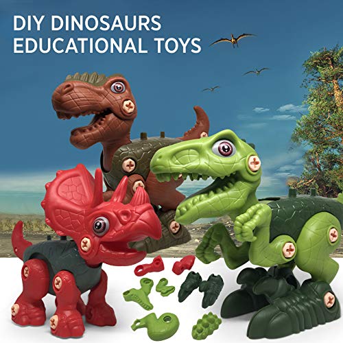 LAPPAZO Dinosaurios Juguetes para Niños, DIY Montaje y Desmontaje de Dinosaurios con Taladro Eléctrico Bricolaje, Regalos Creativos Stem Juguetes Educativos para Niños