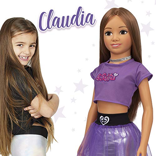 Las Ratitas Gisele y Claudia, Muñeca Claudia, Muñeca Grande 105 cm, Muñeca Oficial de Las Youtubers Las Ratitas, Muñeca Alta Claudia Ratitas, Juguetes niños 3 años