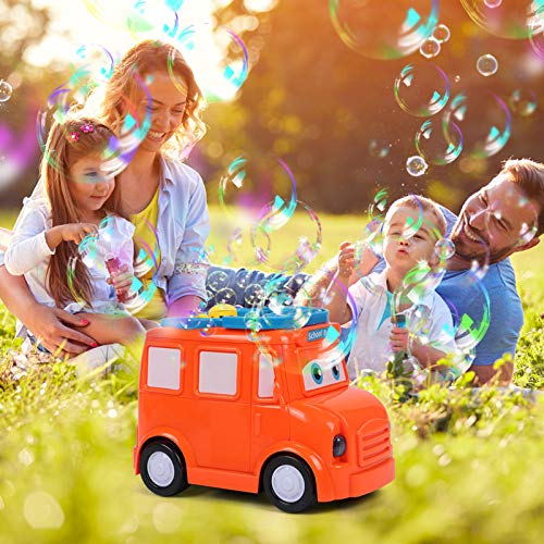 Latocos Maquina Pompas de Jabón Burbujas de Jabon para Niños Automático Máquina Burbujas Lindo Coche Soplado de Burbujas Juguetes de Fiesta Cumpleaños Juegos de Jardín Interior Al Aire Libre