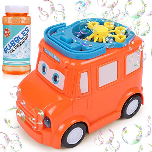 Latocos Maquina Pompas de Jabón Burbujas de Jabon para Niños Automático Máquina Burbujas Lindo Coche Soplado de Burbujas Juguetes de Fiesta Cumpleaños Juegos de Jardín Interior Al Aire Libre