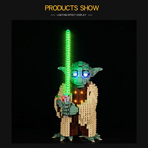 LDB SHOP Juego de iluminación LED para Lego 75255 Star Wars Yoda, juego de luces LED compatible con el ataque de Lego de los Clones Guerreros Yoda 75255 – Solo luz, no modelo Lego