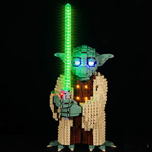 LDB SHOP Juego de iluminación LED para Lego 75255 Star Wars Yoda, juego de luces LED compatible con el ataque de Lego de los Clones Guerreros Yoda 75255 – Solo luz, no modelo Lego