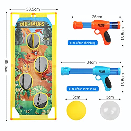 LEADSTAR 2 Piezas Pistola Juguete para Niños,Kit De Juego De Disparos con 24 Bolas Espuma y Objetivo de Tiro Dinosaurio,Regalos Ideal de Cumpleaños y Navidad para Niños de 3-10 Años