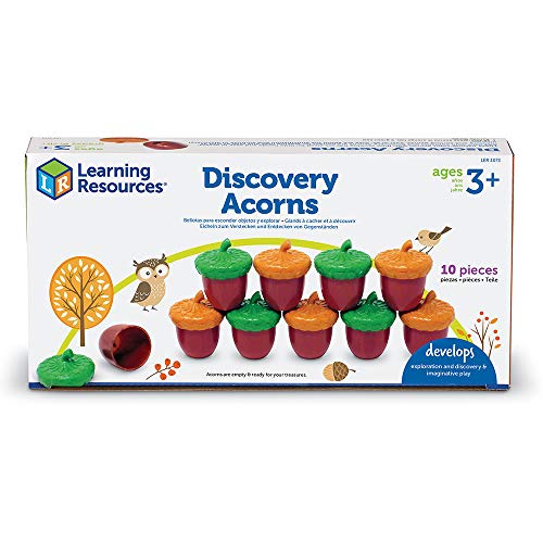 Learning Resources descubrimientos, Figuras de bellotas táctiles para Juegos de Preescolar y niños de 3+ años de Edad (LER3073)