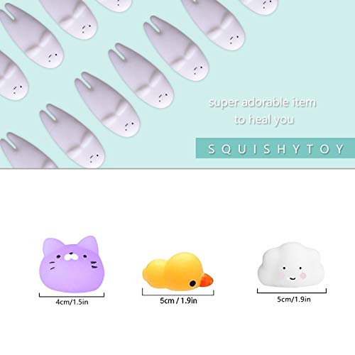 LEEHUR Squishies - Minijuguetes blandos mixtos, suaves y esponjosos para apretar, con forma de animales, no tóxicos, divertidos para aliviar el estrés