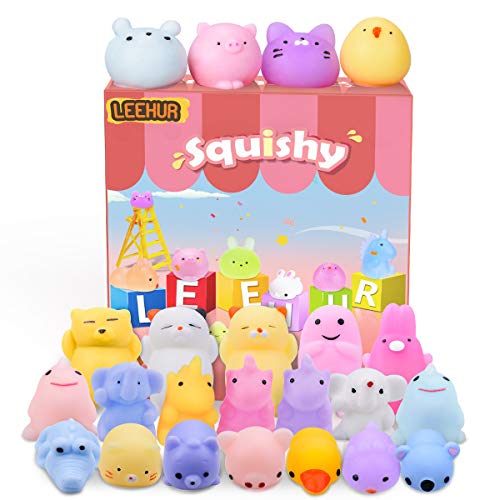 LEEHUR Squishies - Minijuguetes blandos mixtos, suaves y esponjosos para apretar, con forma de animales, no tóxicos, divertidos para aliviar el estrés