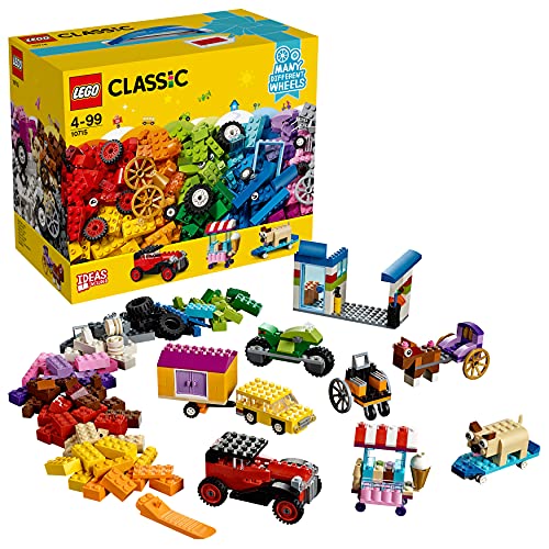 LEGO 10715 Classic Ladrillos sobre Ruedas, Juego de Construcción Educativo y Divertido para Niñas y Niños