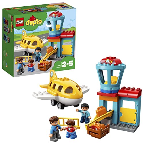 LEGO 10871 Duplo Town Aeropuerto, Juguete de Construcción para Niños y Niñas +2 años con 3 Mini Figuras