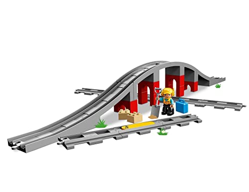 LEGO 10872 Duplo Town Puente y vías ferroviarias, Juguete de Construcción para Niños y Niñas +2 años