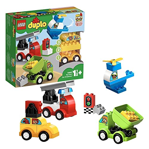 LEGO 10886 Duplo Mis Primeros Coches, Bloques de Construcción de Vehículos de Juguete para Bebés, Niños y Niñas +1,5 años