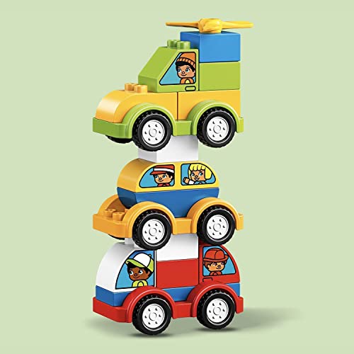 LEGO 10886 Duplo Mis Primeros Coches, Bloques de Construcción de Vehículos de Juguete para Bebés, Niños y Niñas +1,5 años