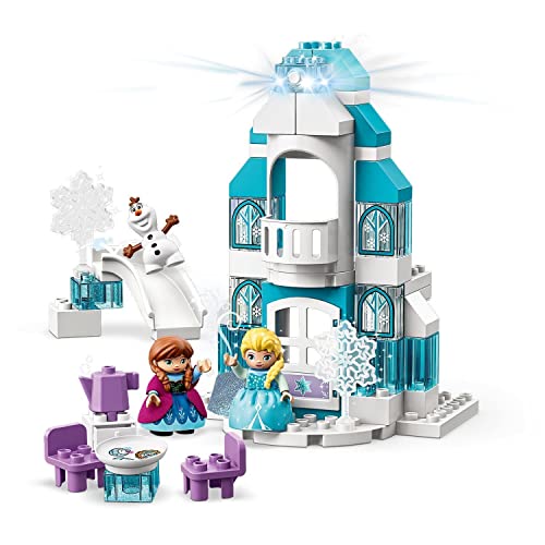 LEGO 10899 Duplo Princess Frozen: Castillo de Hielo, Juguete de Construcción para Niños y Niñas 2 años con Elsa, Anna Mini Muñecas y Olaf