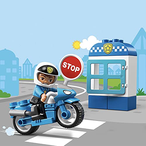 LEGO 10900 Duplo Town Moto de Policía, Juguete para Niños y Niñas +2 Años, Regalo para Bebé de Bloques de Construcción