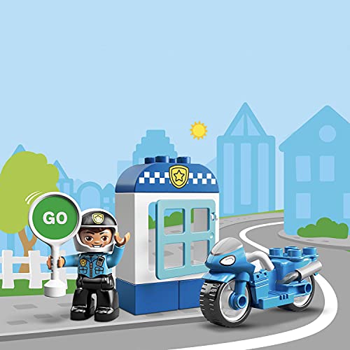 LEGO 10900 Duplo Town Moto de Policía, Juguete para Niños y Niñas +2 Años, Regalo para Bebé de Bloques de Construcción