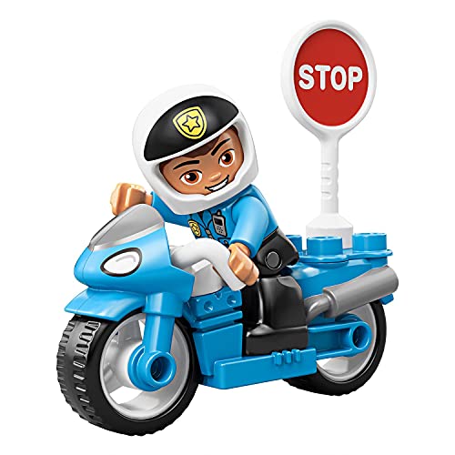 LEGO 10900 Duplo Town Moto de Policía, Juguete para Niños y Niñas +2 Años, Regalo para Bebé de Bloques de Construcción