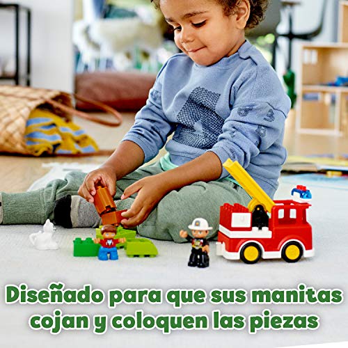 LEGO 10901 Duplo Town Camión de Bomberos de Juguete, Regalo para Niñas y Niños +2 Años, Set de Construcción con 2 Mini Figuras