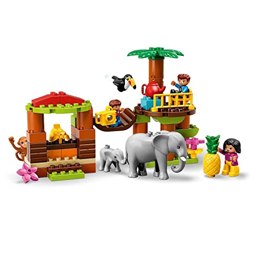 LEGO 10906 DUPLO Isla Tropical, Juguete de Construcción Educativo Casa de Árbol con Animales Salvajes y Mini Figuras