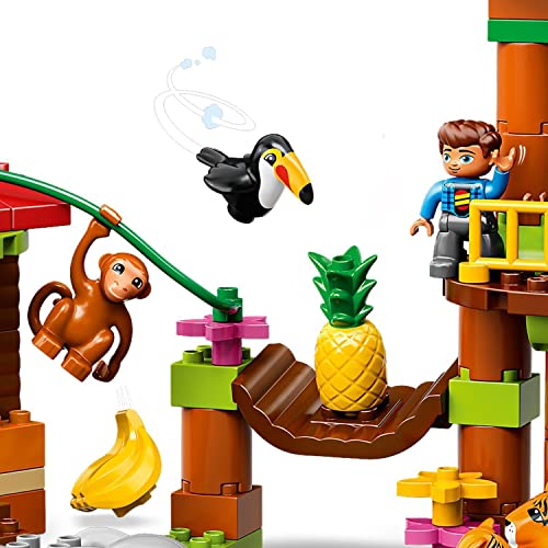 LEGO 10906 DUPLO Isla Tropical, Juguete de Construcción Educativo Casa de Árbol con Animales Salvajes y Mini Figuras