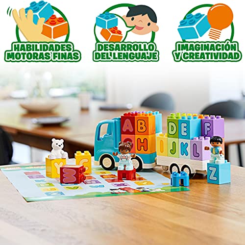 LEGO 10915 Duplo My First Camión del Alfabeto Juguete Educativo y de Aprendizaje para Bebes, Niños y Niñas +1,5 año con 2 Mini Figuras