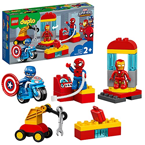 LEGO 10921 Duplo Super Heroes Laboratorio de Superhéroes Juguete de Construcción para Niños 2+ años con Spider-Man, Ironman y Capitán América