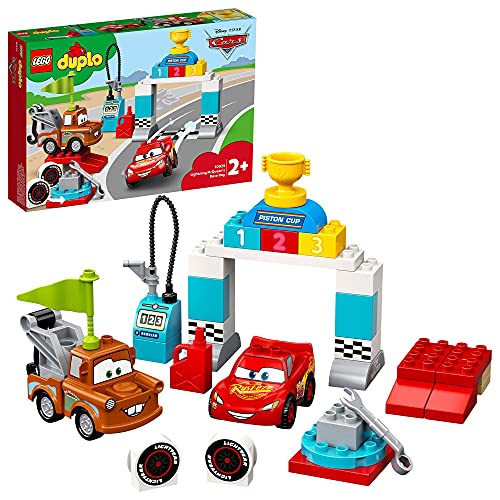 LEGO 10924 Duplo Cars de Disney y Pixar: Día de la Carrera de Rayo Mcqueen, Coches de Juguetes para Bebes 2+ años