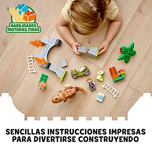 LEGO 10939 Duplo Jurassic World Fuga del T. Rex y el Triceratops, Juguetes de Dinosarios para Niños +2 Años