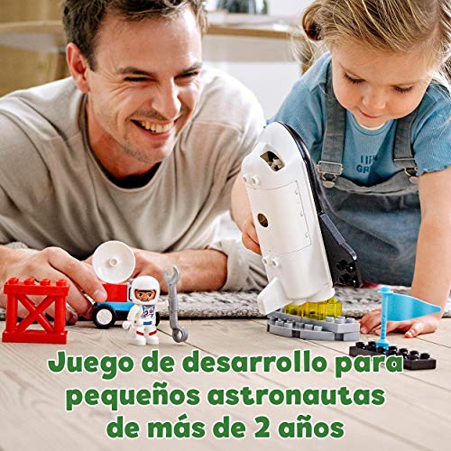 LEGO 10944 DUPLO Misión de la Lanzadera Espacial Juguete de Construcción de Cohete Espacial para Niños +2 años con Astronautas