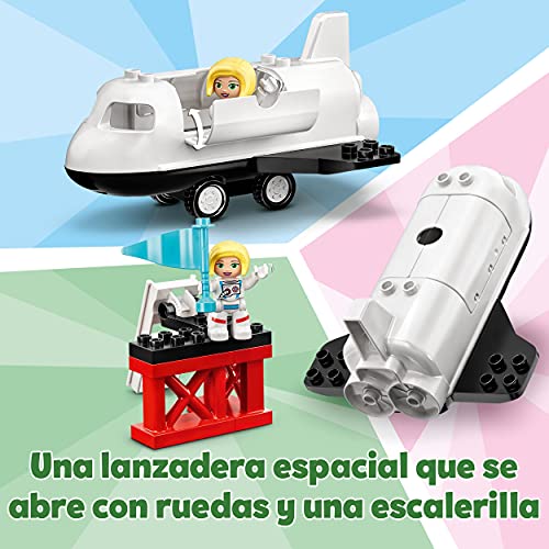 LEGO 10944 DUPLO Misión de la Lanzadera Espacial Juguete de Construcción de Cohete Espacial para Niños +2 años con Astronautas