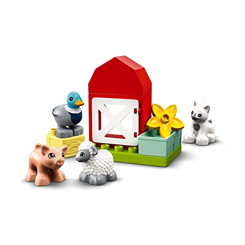 LEGO 10949 Duplo Granja y Animales Juguete de construcción para Niños de a Partir de 2 años, Mini Figuras de Pato, Cerdo, Oveja y Gato