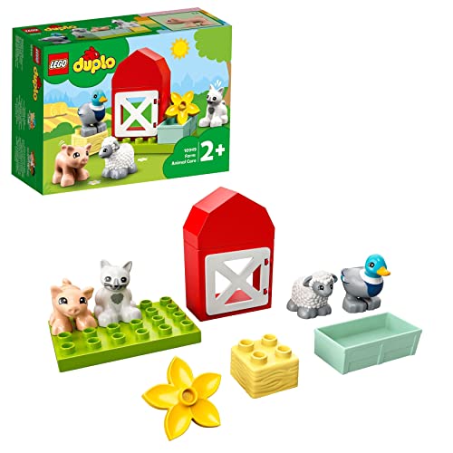 LEGO 10949 Duplo Granja y Animales Juguete de construcción para Niños de a Partir de 2 años, Mini Figuras de Pato, Cerdo, Oveja y Gato