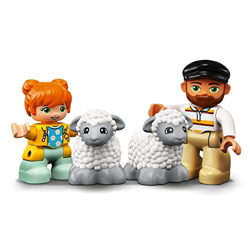 LEGO 10950 Duplo Tractor y Animales de la Granja Juguete para Niños de a Partir de 2 años con Figuritas de Oveja y Granjero