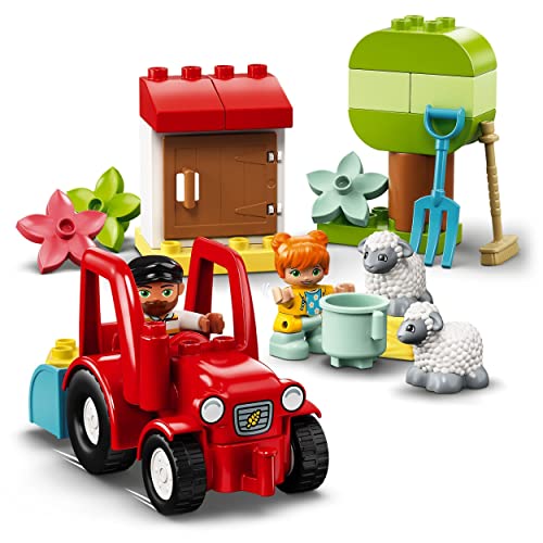 LEGO 10950 Duplo Tractor y Animales de la Granja Juguete para Niños de a Partir de 2 años con Figuritas de Oveja y Granjero