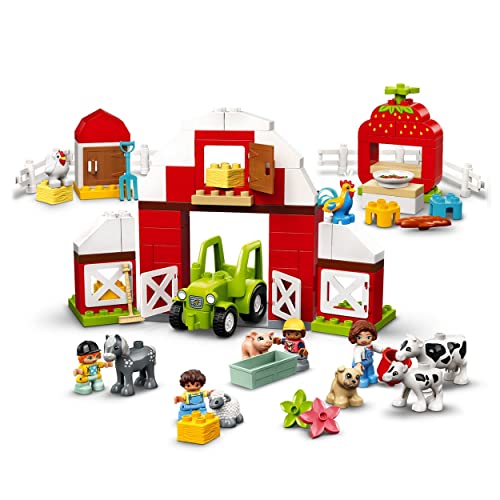 LEGO 10952 Duplo Granero, Tractor y Animales de la Granja, Juguete de construccón para Niños de a Partir de 2 años con Figuritas