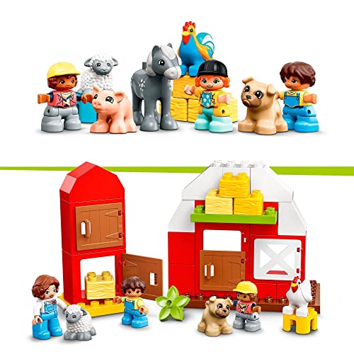 LEGO 10952 Duplo Granero, Tractor y Animales de la Granja, Juguete de construccón para Niños de a Partir de 2 años con Figuritas