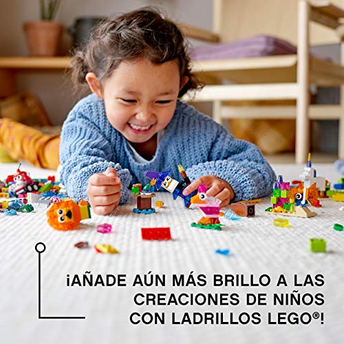 LEGO 11013 Classic Ladrillos Creativos Transparentes Juego de Construcción con Figuras de Animales para Niños y Niñas +4 Años