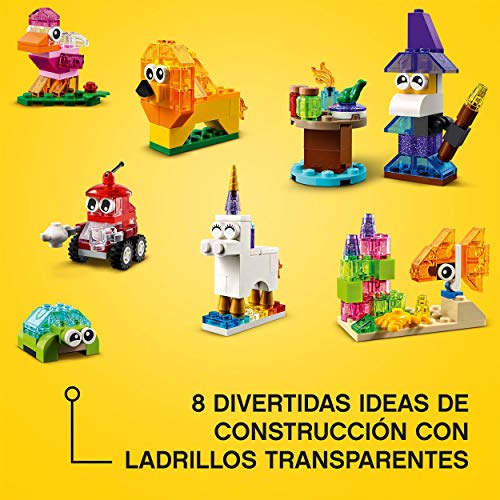 LEGO 11013 Classic Ladrillos Creativos Transparentes Juego de Construcción con Figuras de Animales para Niños y Niñas +4 Años