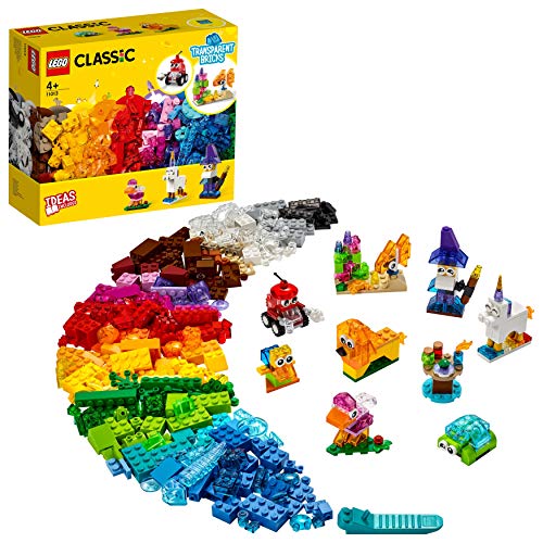 LEGO 11013 Classic Ladrillos Creativos Transparentes Juego de Construcción con Figuras de Animales para Niños y Niñas +4 Años