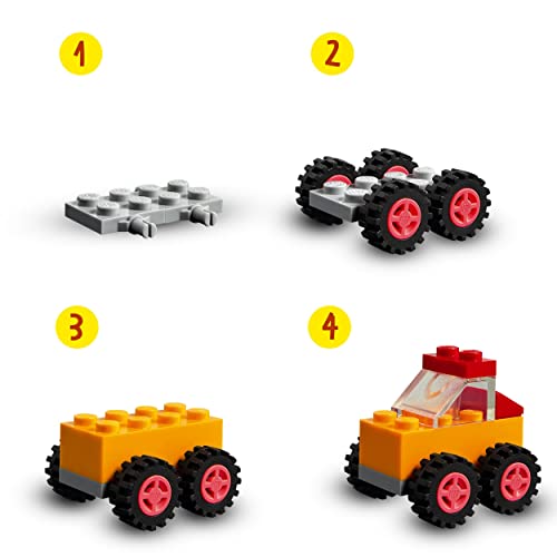 LEGO 11014 Classic Ladrillos y Ruedas Juego de construcción para Niños de +4 años con Coche, Tren, Autobús, Robot y más