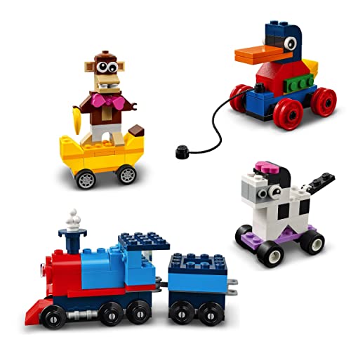 LEGO 11014 Classic Ladrillos y Ruedas Juego de construcción para Niños de +4 años con Coche, Tren, Autobús, Robot y más