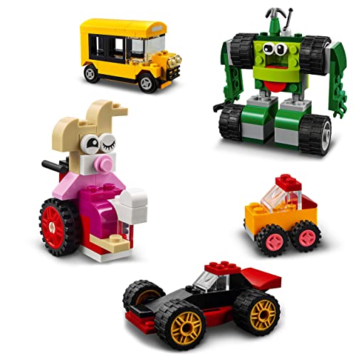 LEGO 11014 Classic Ladrillos y Ruedas Juego de construcción para Niños de +4 años con Coche, Tren, Autobús, Robot y más