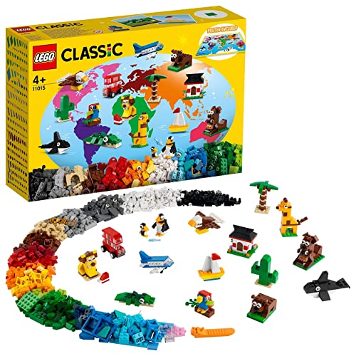 LEGO 11015 Classic Alrededor del Mundo, Set de Construcción para Niños +4 Años, Juegos Creativos con Animales de Juguete